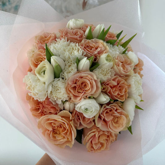 Peach and White Floral Bouquet