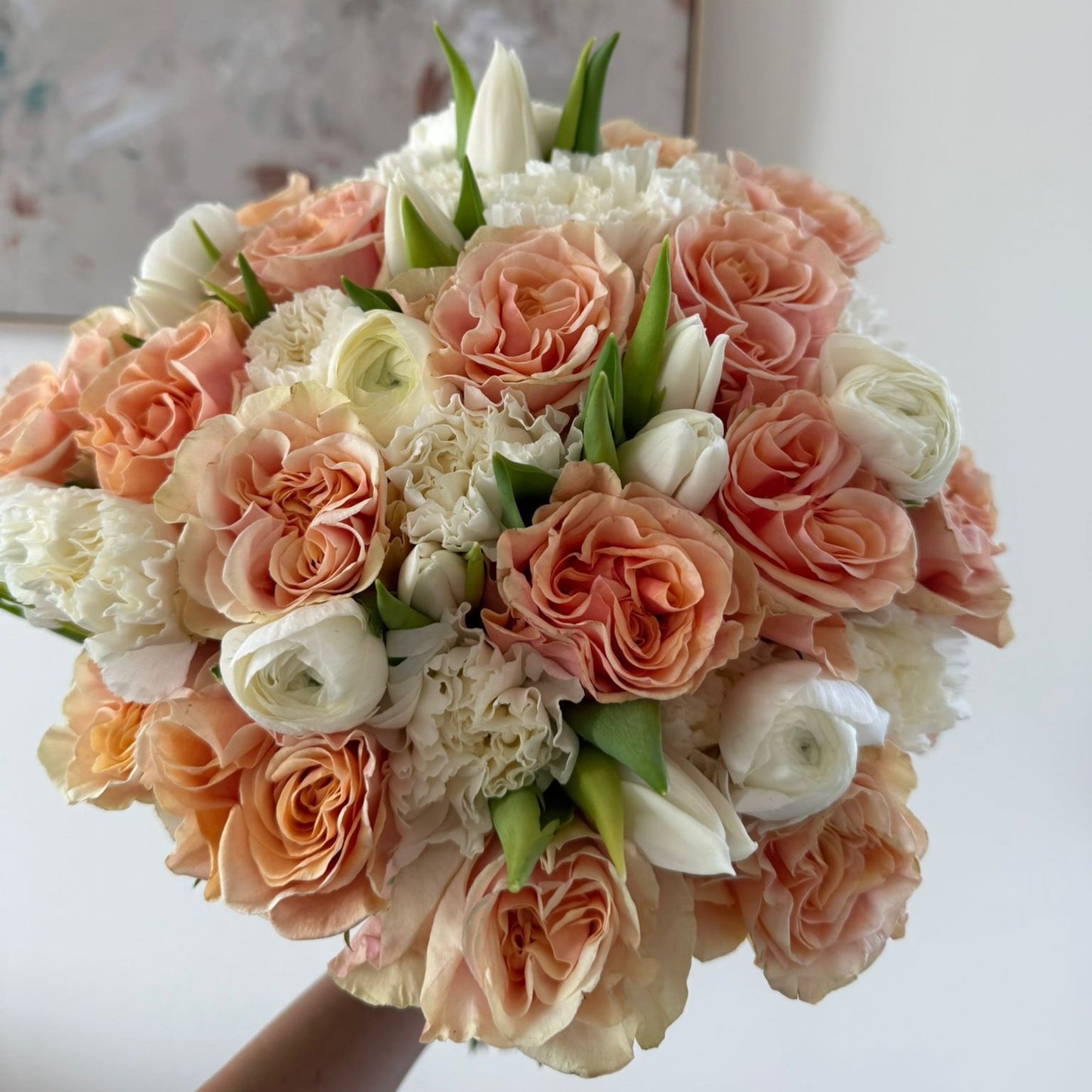 Peach and White Floral Bouquet